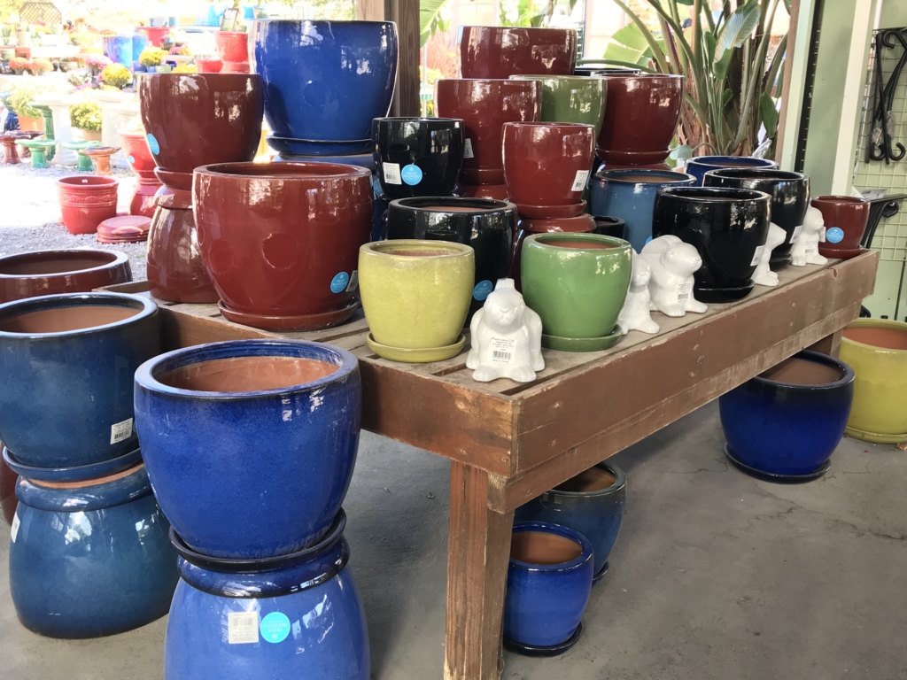 glazed pots