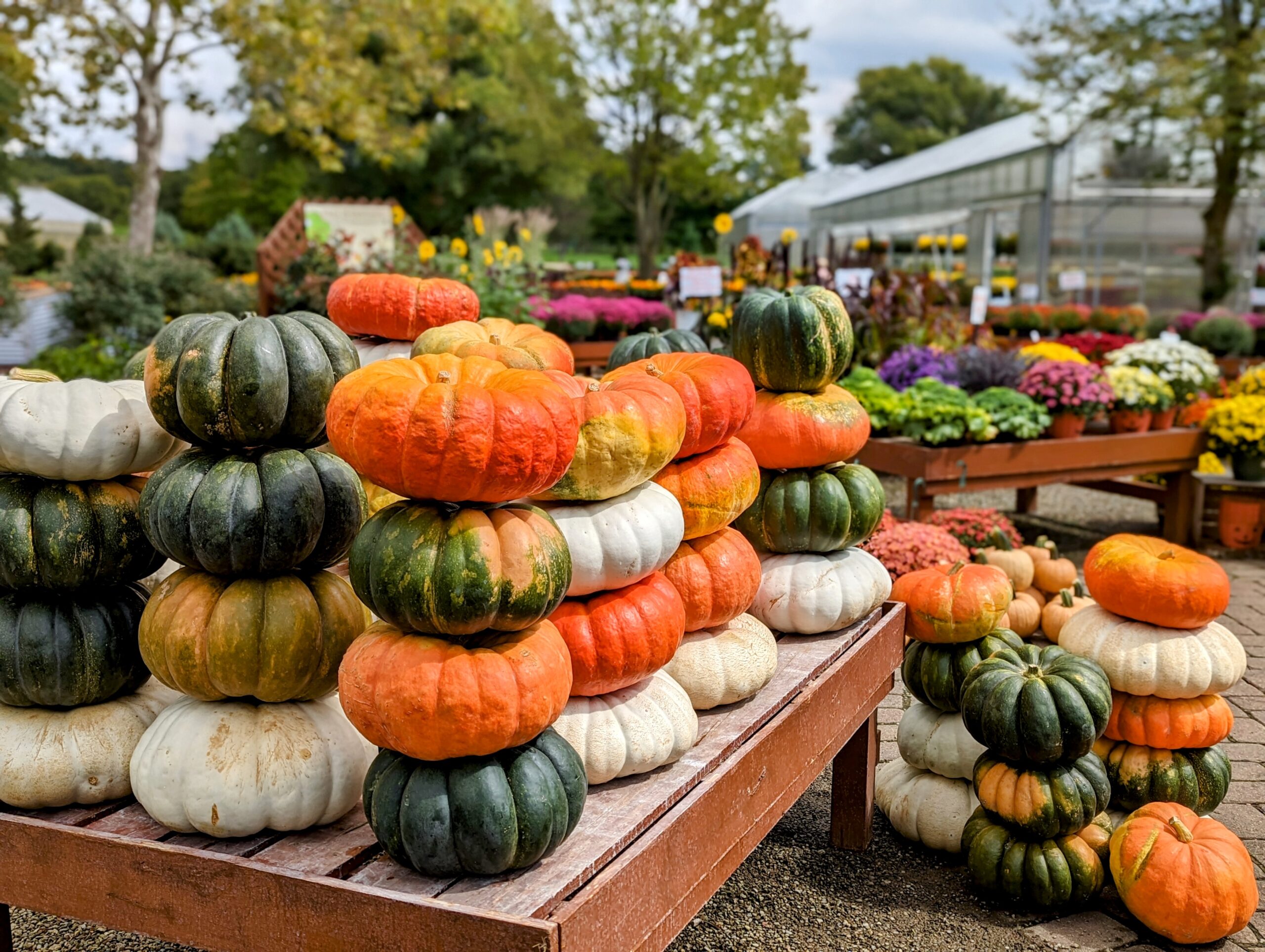 multicolored pumpkins